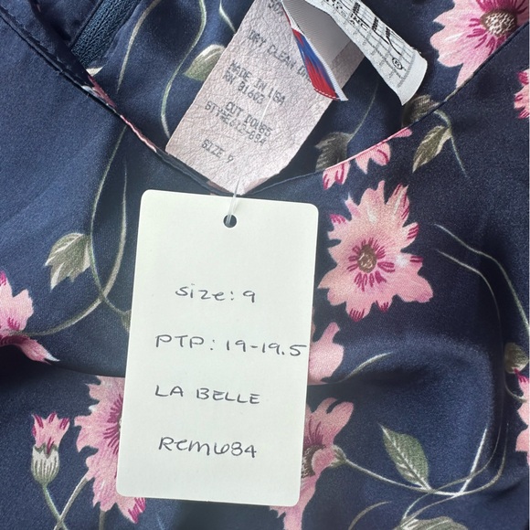 Vintage 1990s Navy & Pink Floral Mini Dress - Picture 7 of 13